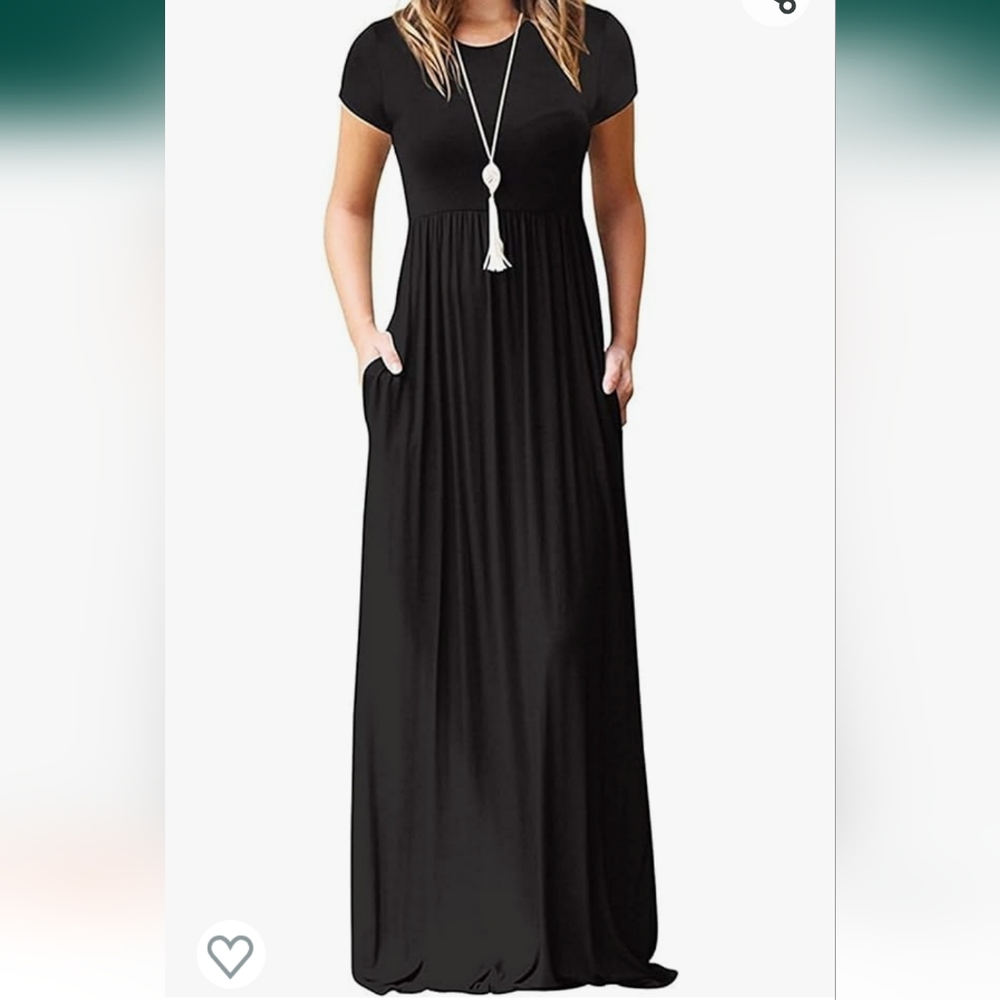 DEARCASE Women's Maxi Dress, Short Sleeve Comfy Dress, Size Large, NWT